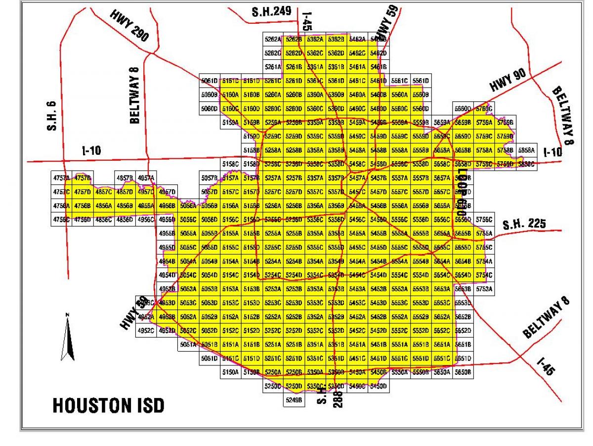 Houston zonën e distriktit të shkollës hartë
