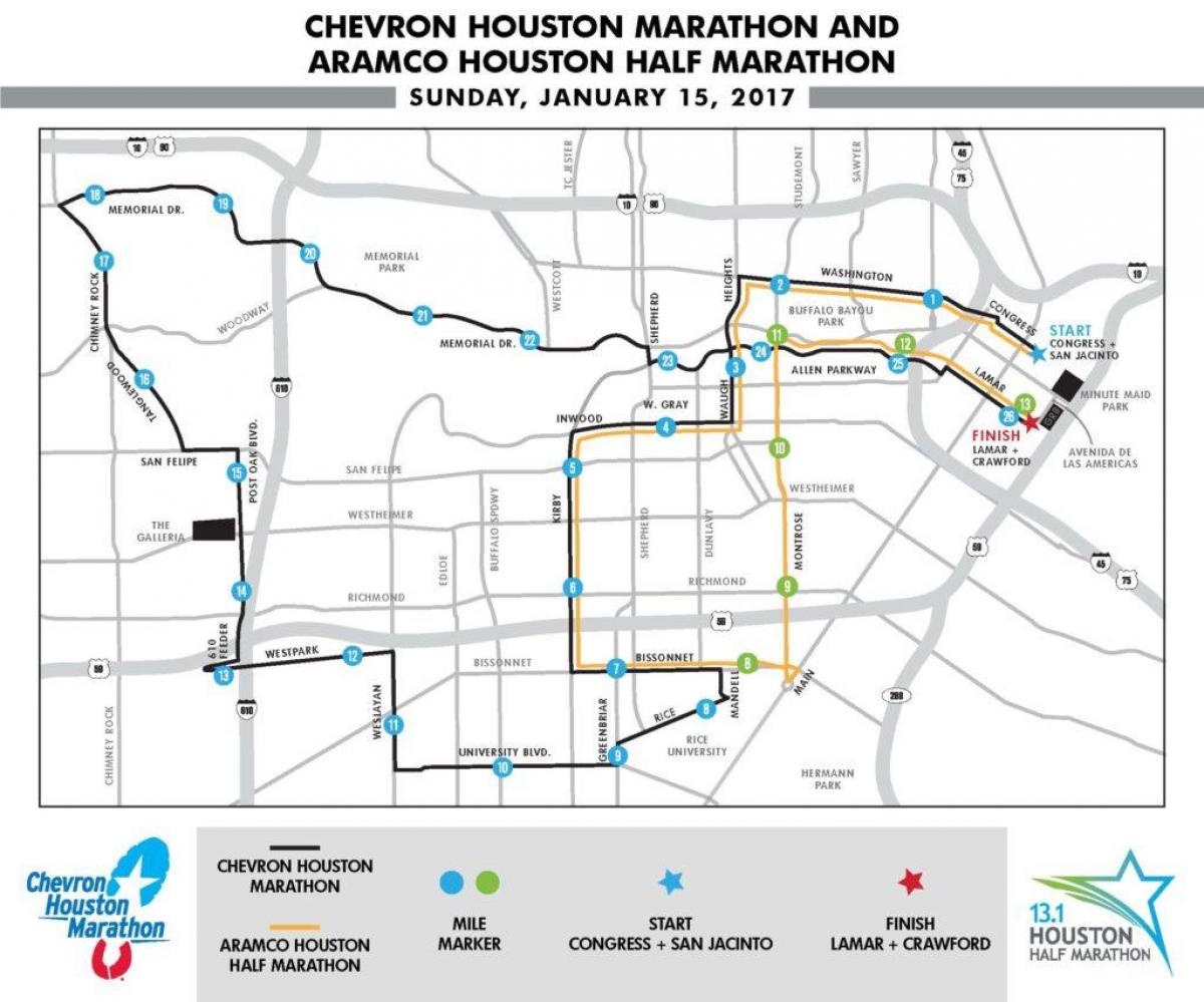 i hartave të Houston maratone