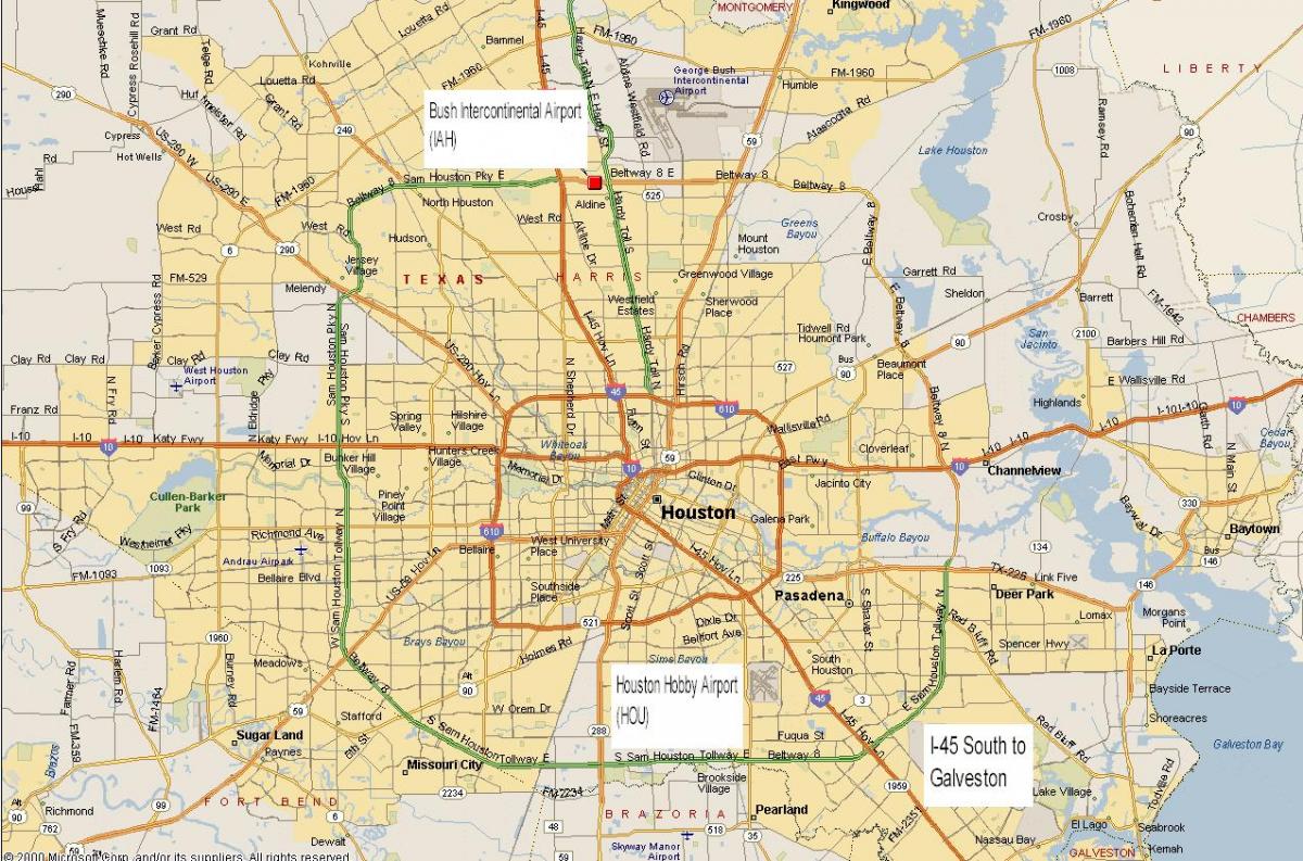i hartave të Houston metro area