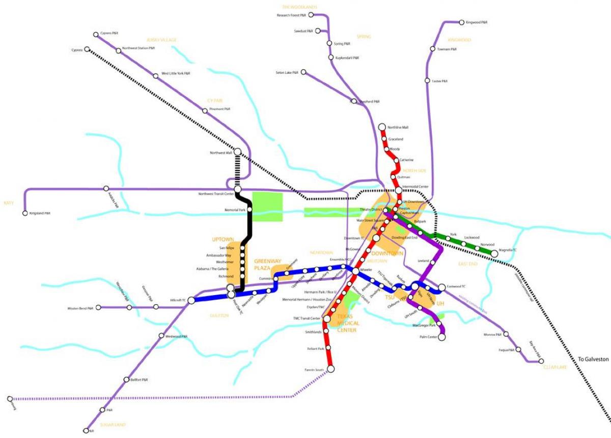 metro hekurudhor hartave të Houston