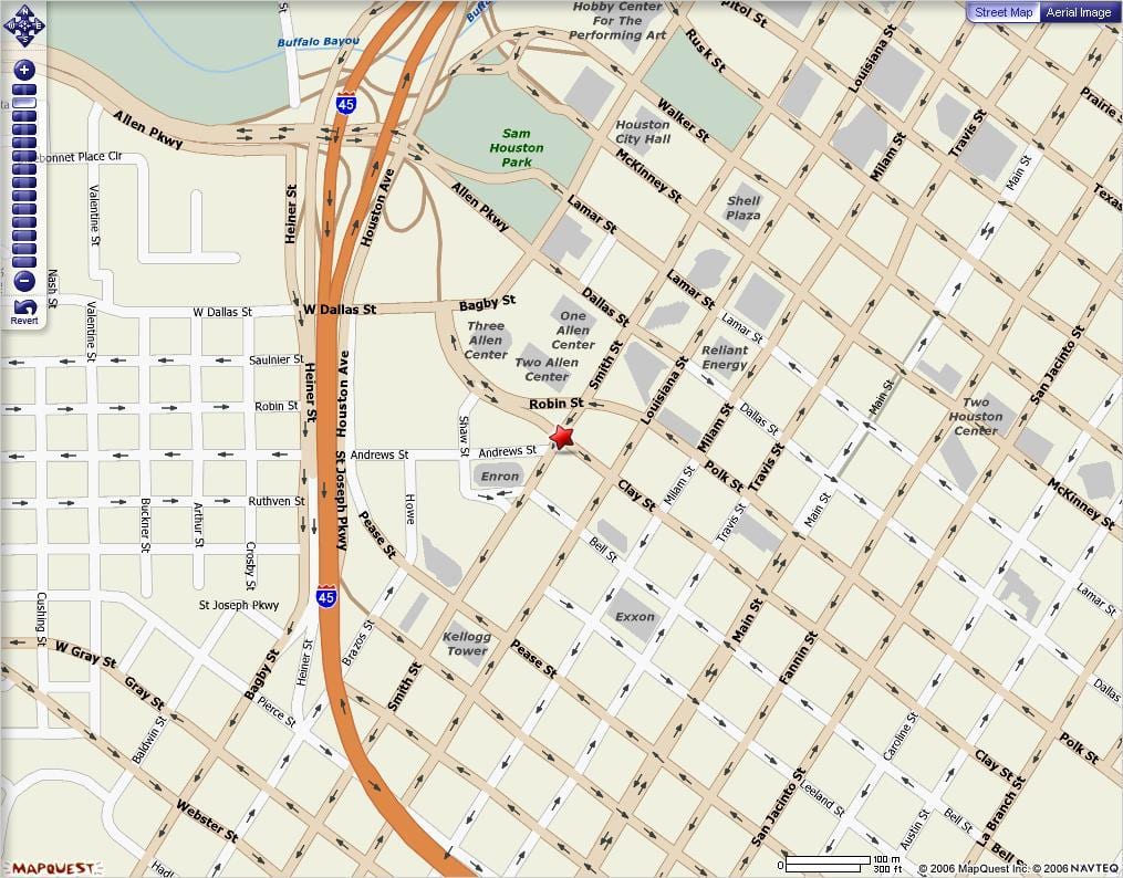 harta e në qendër të qytetit Houston