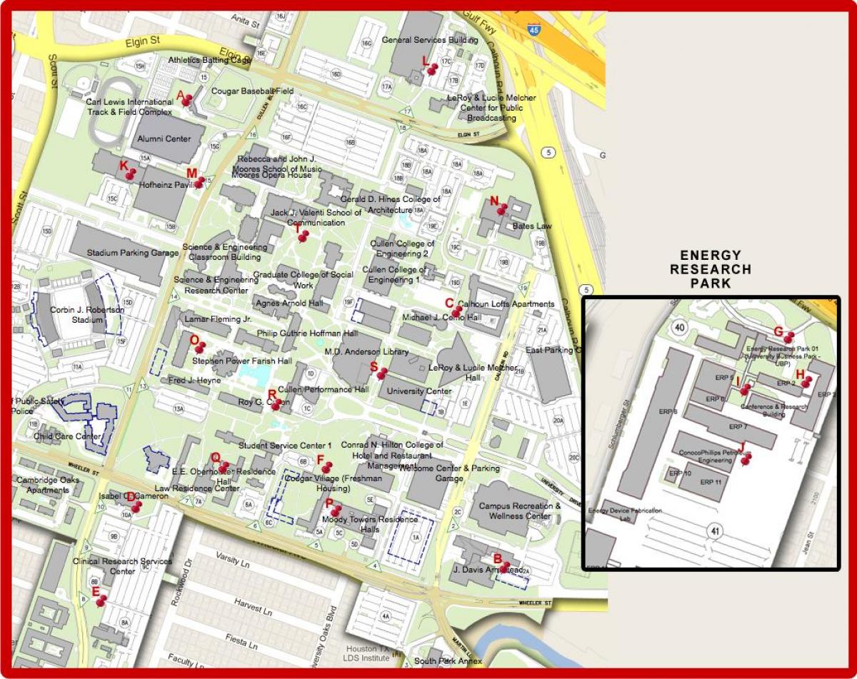 harta e universitetit e Houston