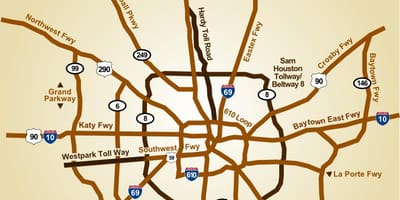 I hartave të Houston autostrada