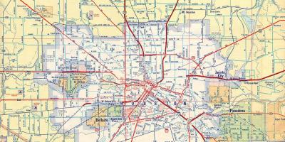 I hartave të Houston freeways