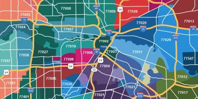 I hartave të Houston zip codes