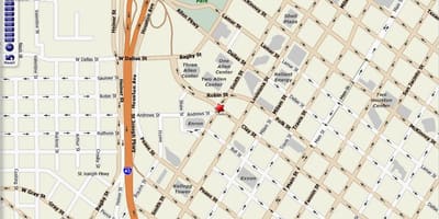 Harta e në qendër të qytetit Houston