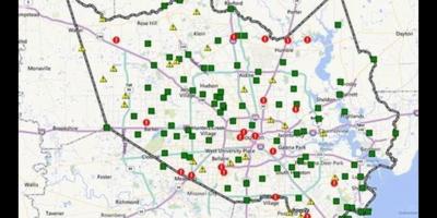 Harta e përmbytur zonat në Houston
