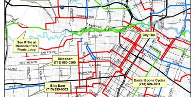 Shtigje biçikletë hartave të Houston