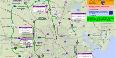 I hartave të Houston gjurmën e rrugëve