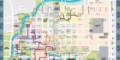 Në qendër të qytetit Houston tunelit hartë